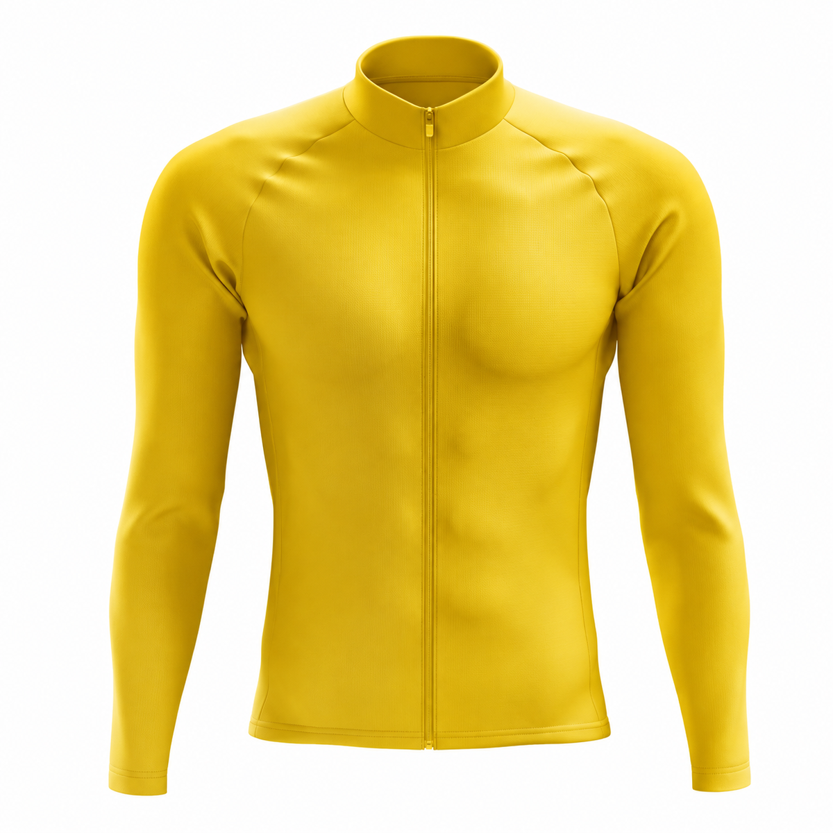 Men's Custom Yellow Long Sleeve Cycling Jersey