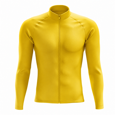 Men's Custom Yellow Long Sleeve Cycling Jersey