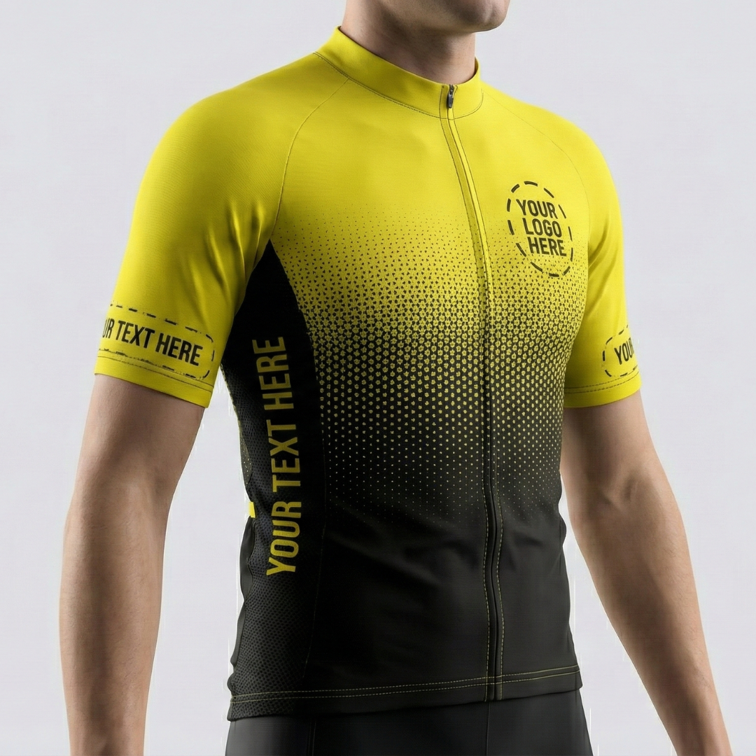 Custom Logo Cycling Jersey - Yellow Gradient