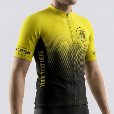 Custom Logo Cycling Jersey - Yellow Gradient