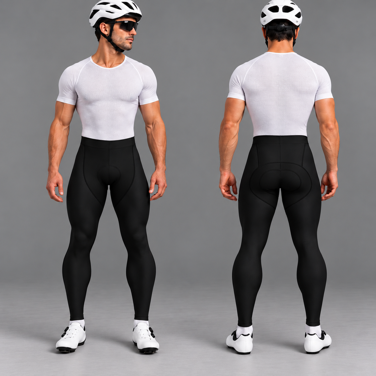 Men’s Black Cycling Tights with Padding