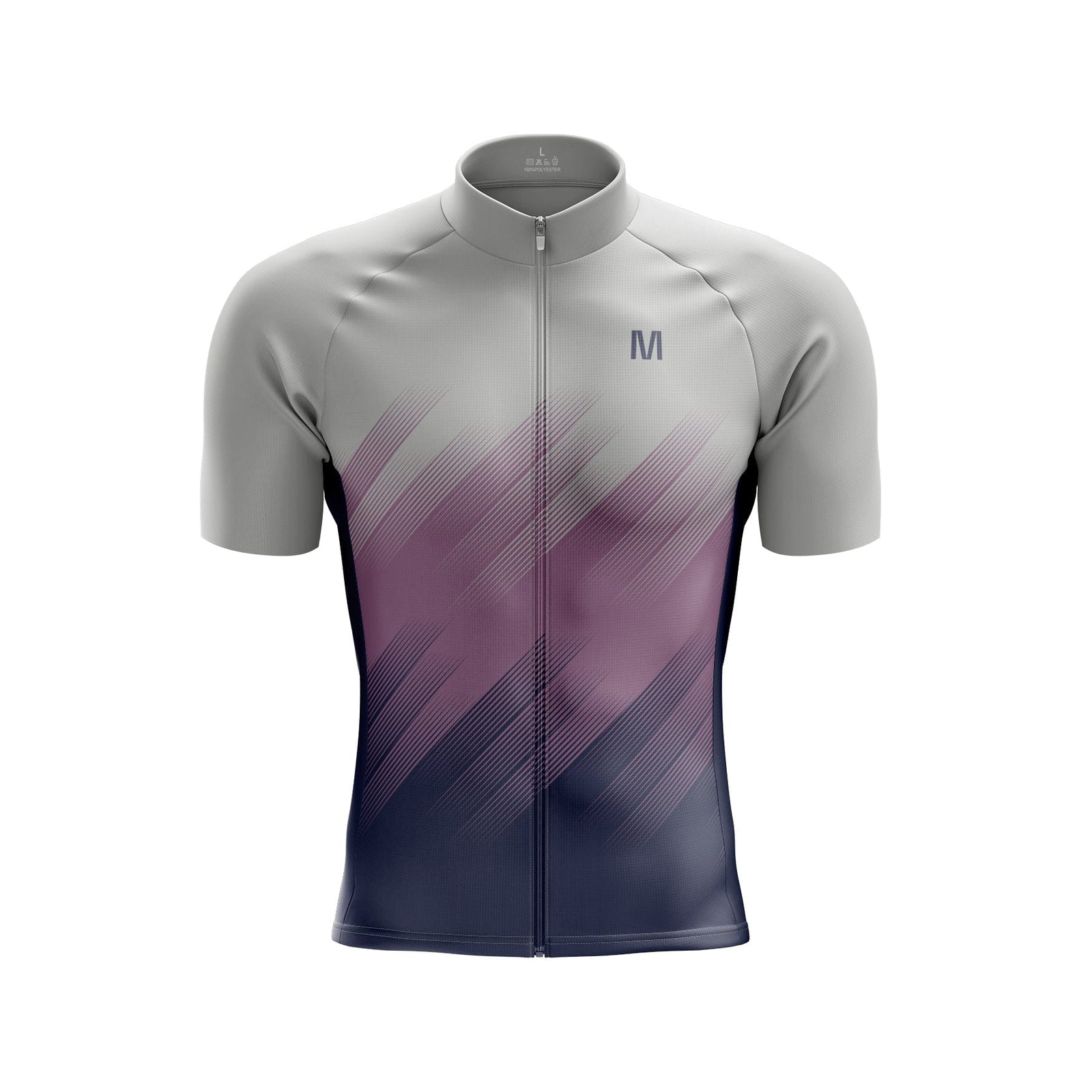 Men's Grey Purple Cycling Jersey or Bib Shorts