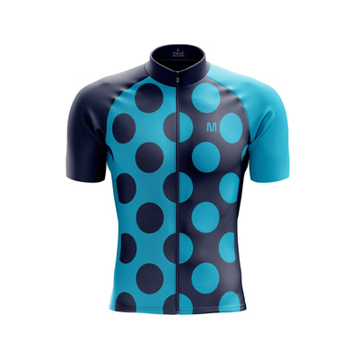 Men's Blue Dots Cycling Jersey or Bib Shorts