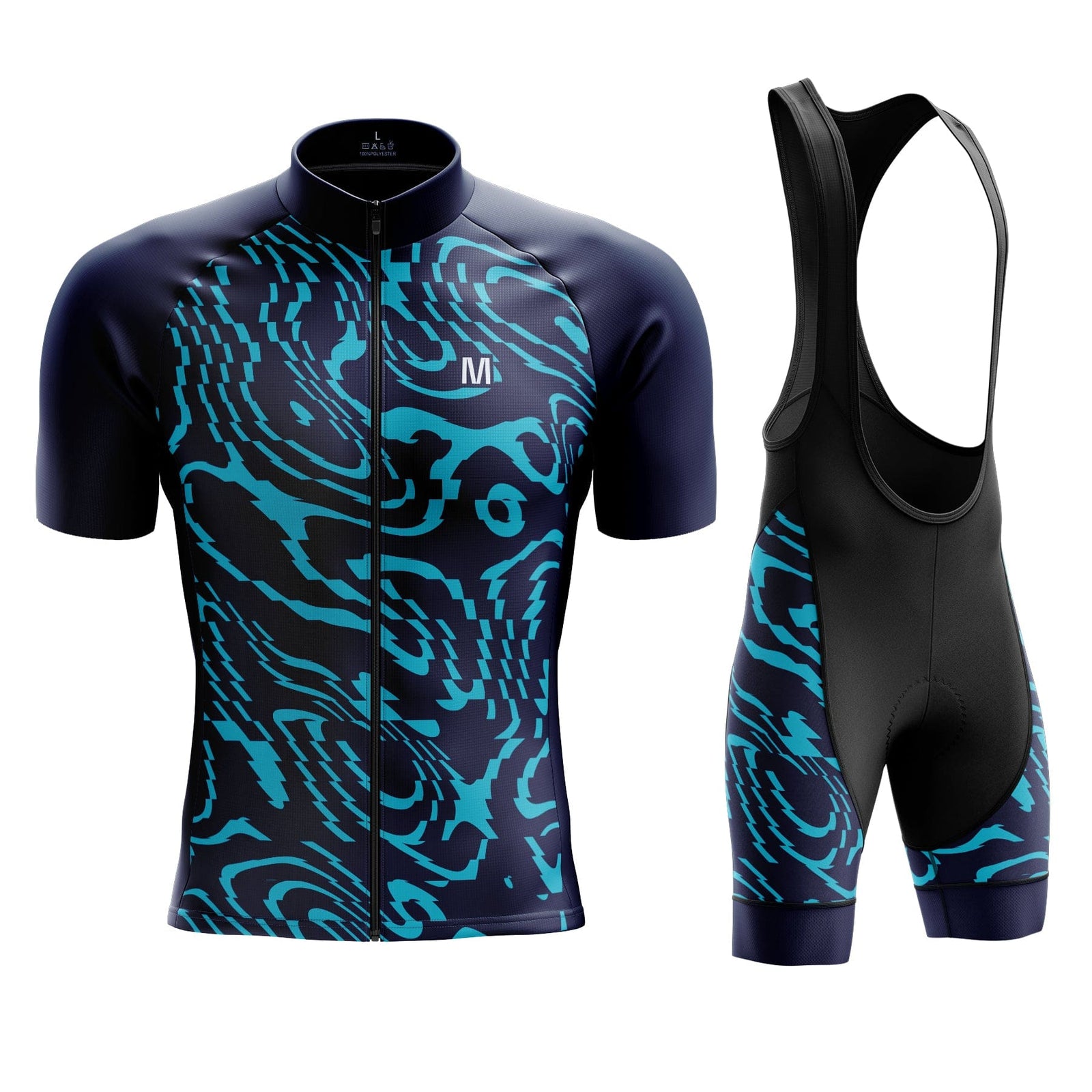 Men's Blue Wave Shift Cycling Jersey or Bib Shorts