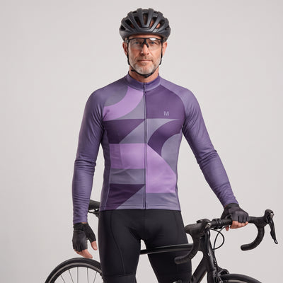 Jersey de ciclismo de manga de ángulo negro de los hombres