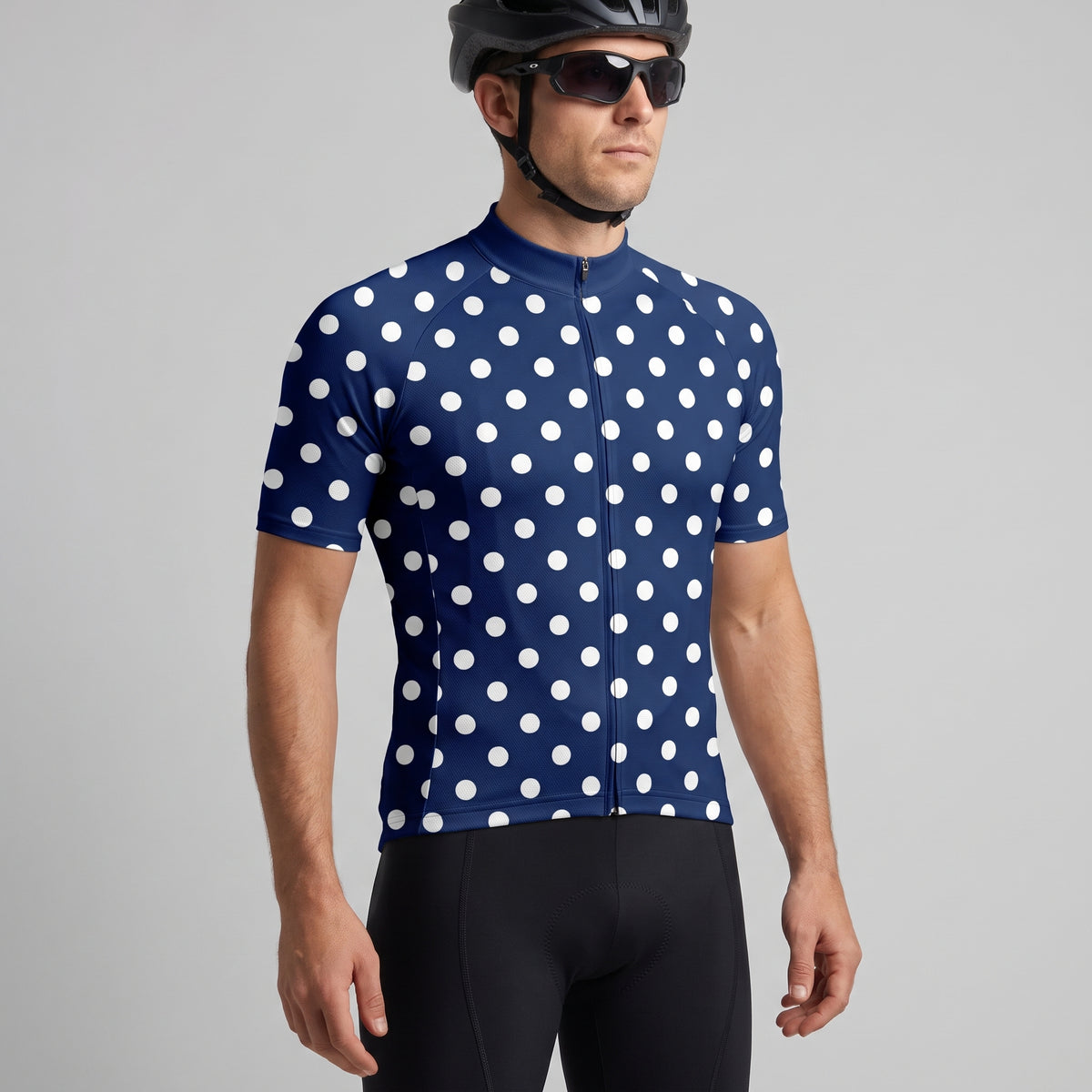 Jersey de ciclismo azul del lado de los hombres