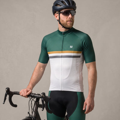 Men's Green White Cycling Jersey
