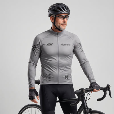 Men's Grey Long Sleeve Cycling Jersey