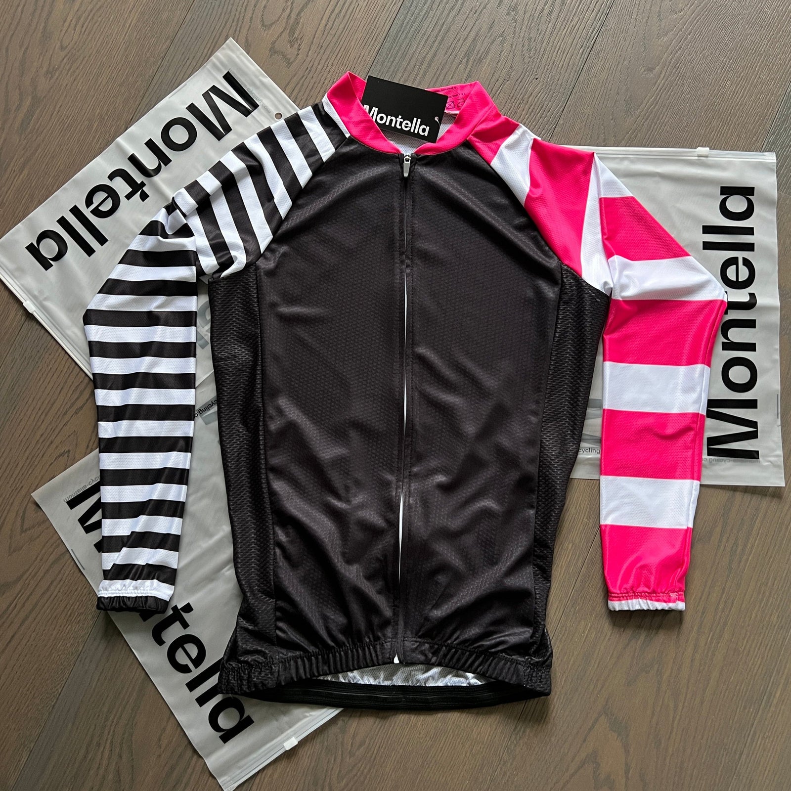 Women's Pink Lines Long Sleeve Cycling Jersey