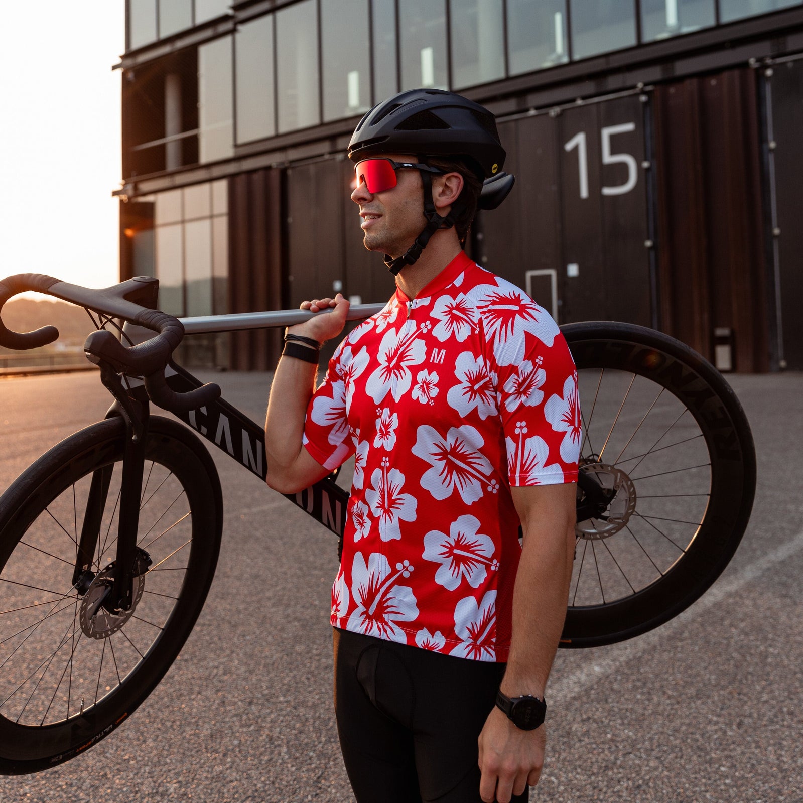 Men's Hibiscus Flower Cycling Jersey or Bib Shorts