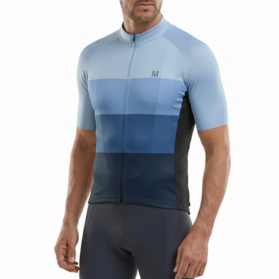 Men's Blue Match Cycling Jersey