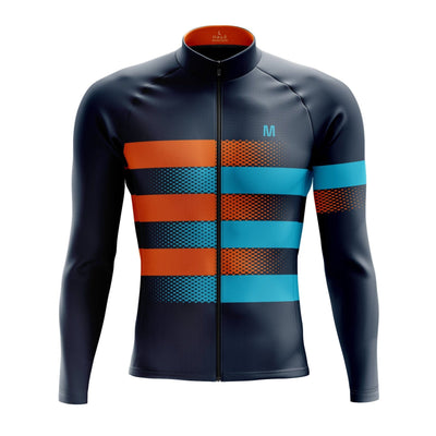 Men's Blue Shift Thermal Fleece Cycling Jacket
