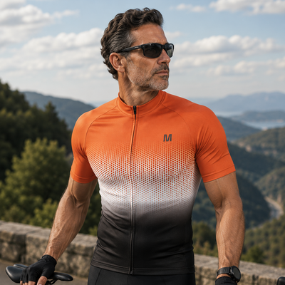 Men's Orange Gradient Cycling Jersey