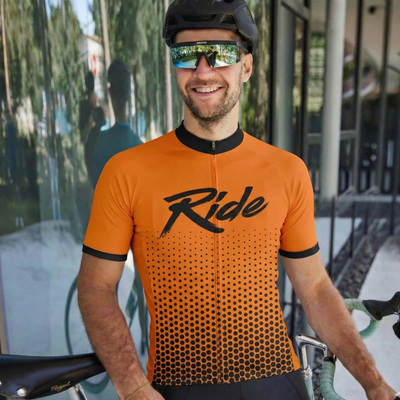 Men's Orange Ride Cycling Jersey