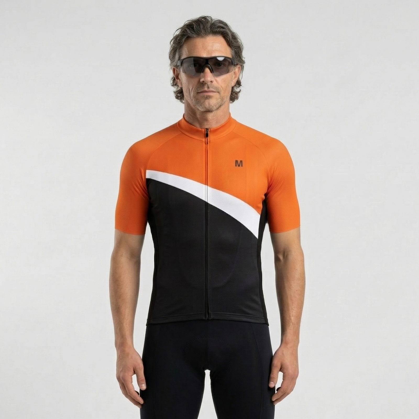 Men's Orange Side Cycling Jersey