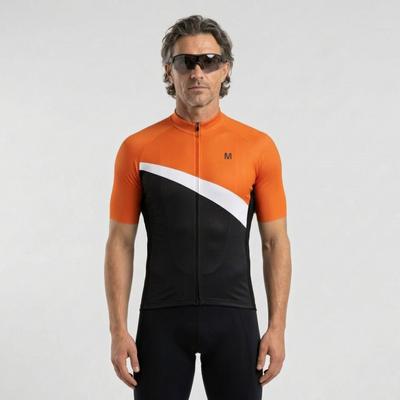 Men's Orange Side Cycling Jersey