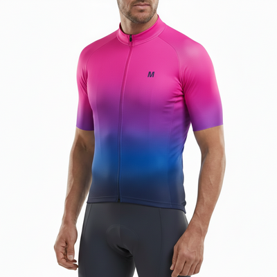 Men's Pink Gradient Cycling Jersey