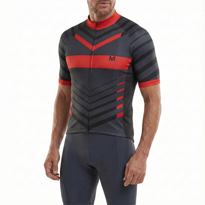 Men's Red Black Cycling Jersey