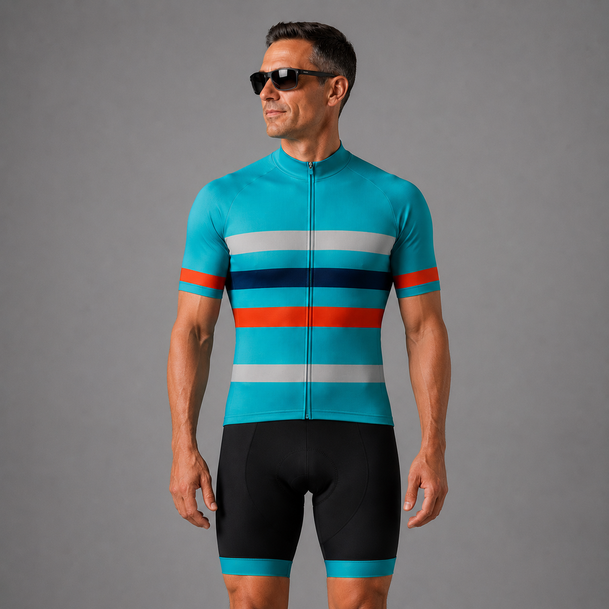 Men's Teal Cycling Jersey