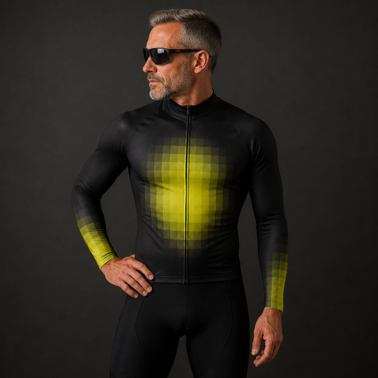 Men's Yellow Space Long Sleeve Cycling Jersey 26/11