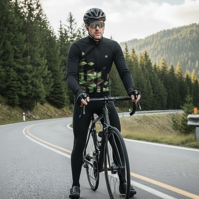 Jersey de ciclismo de manga negra para hombres de manga negra para hombres