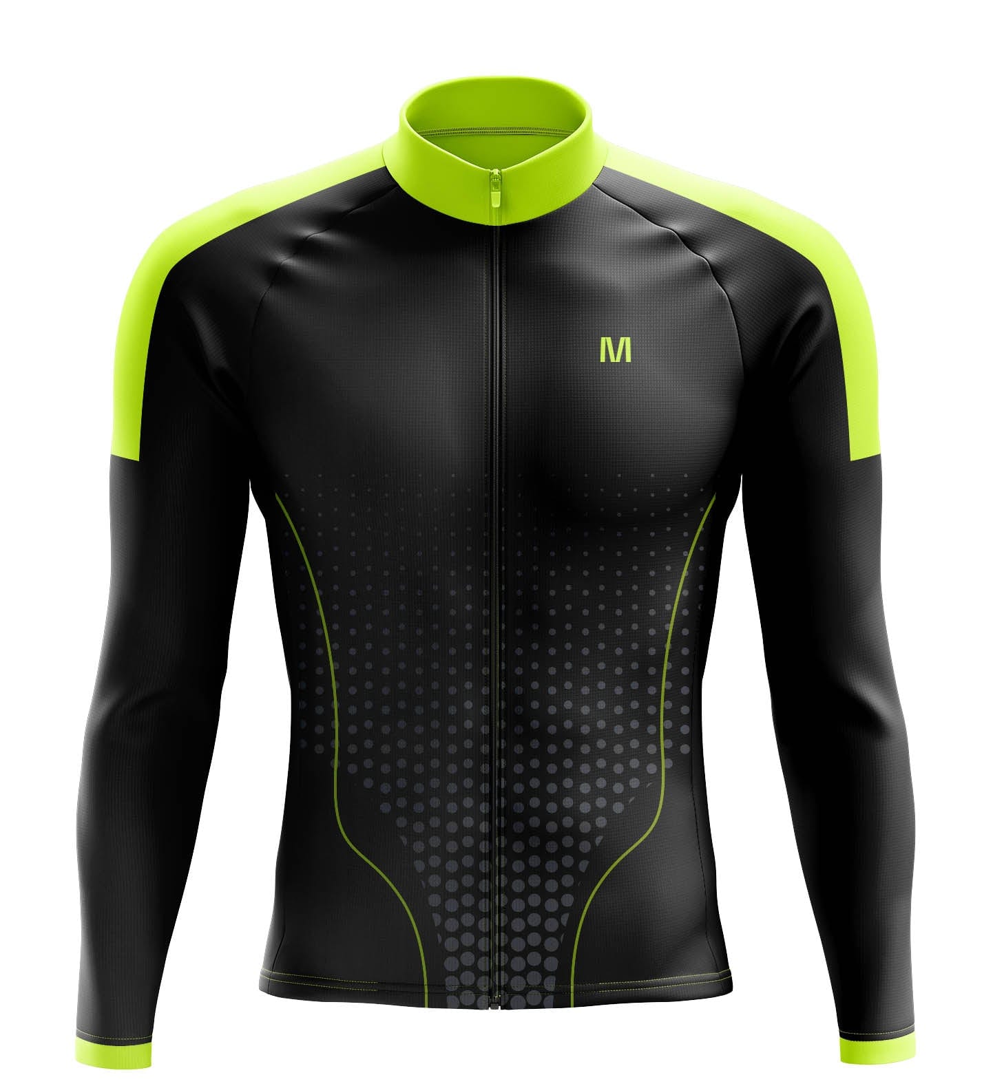 Men's Black Thermal Fleece Cycling Jacket