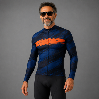 Men's Blue Long Sleeve Cycling Jersey 26/16