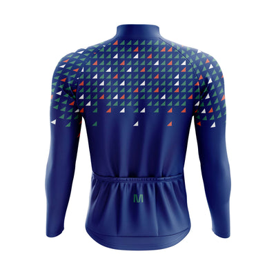Jersey de ciclismo de manga de ángulo negro de los hombres
