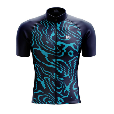 Men's Blue Wave Dots Cycling Jersey