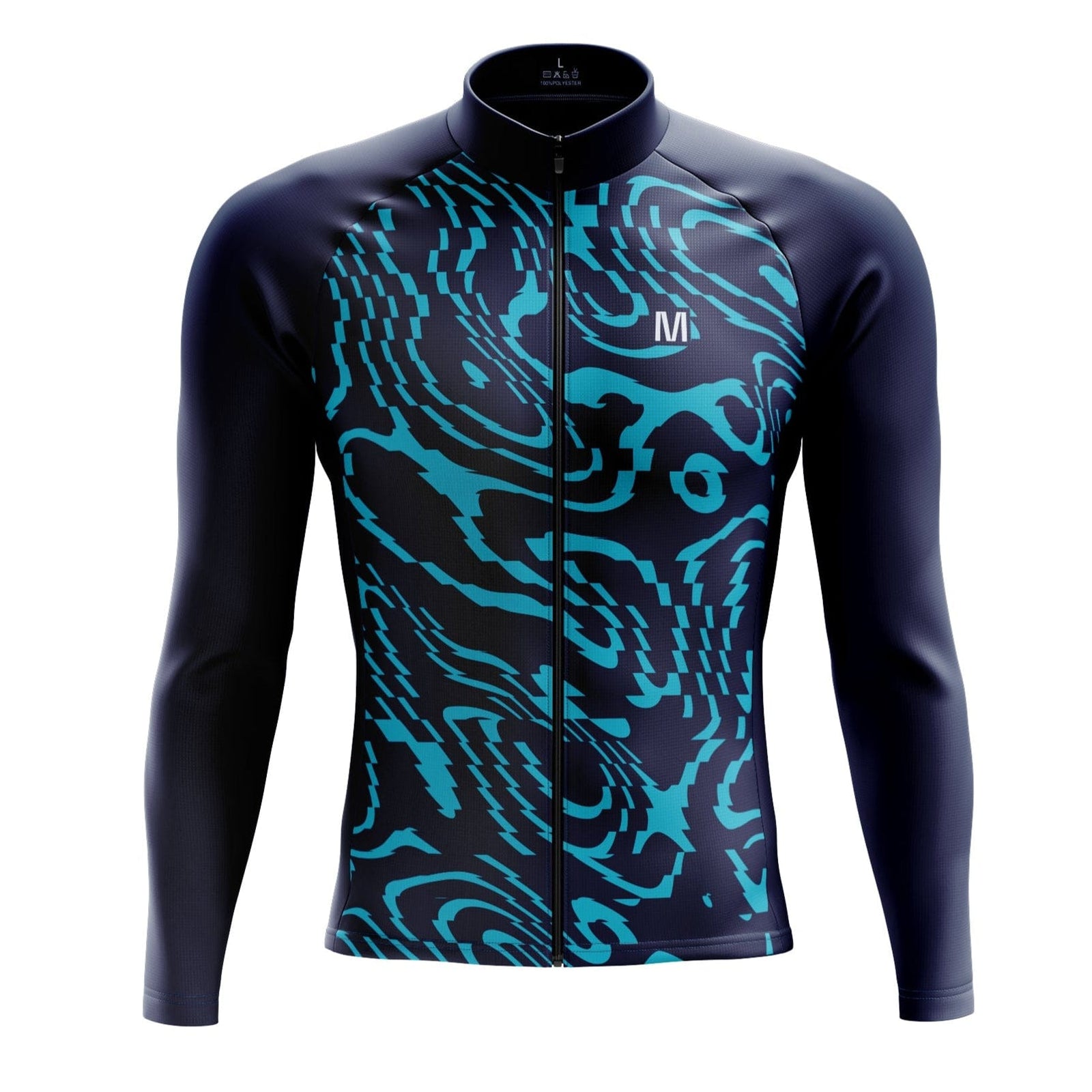 Men's Blue Wave Thermal Fleece Cycling Jacket