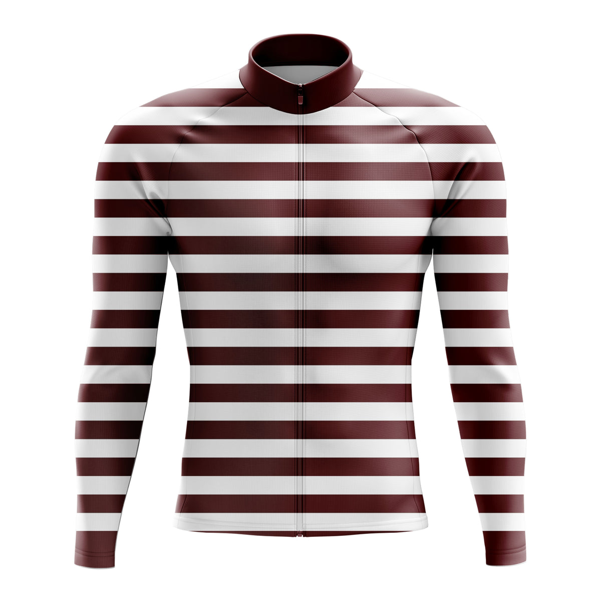 Men's Burgundy Lines Long Sleeve Cycling Jersey 26/15