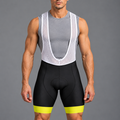 Men's Cycling Bib Shorts with Yellow detail