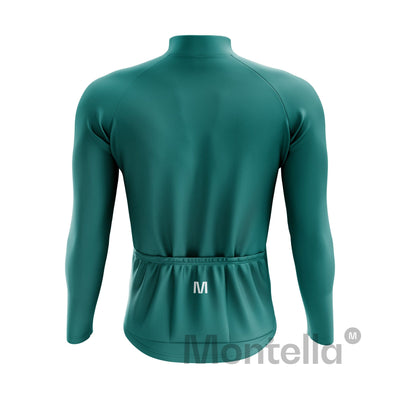 Men's Green Thermal Fleece Cycling Jacket