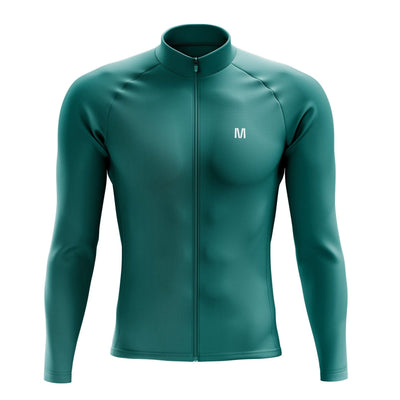 Men's Green Thermal Fleece Cycling Jacket