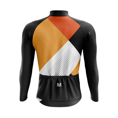Men's Orange Flex Thermal Fleece Cycling Jacket