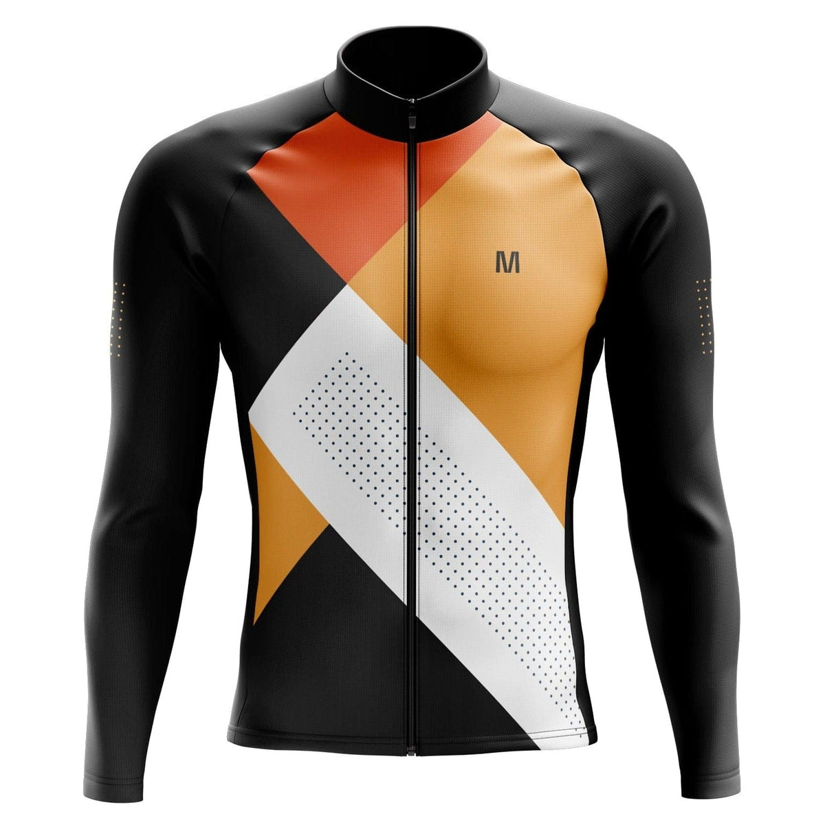 Men's Orange Flex Thermal Fleece Cycling Jacket