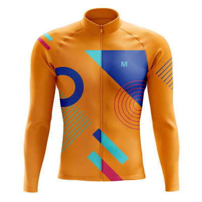 Men's Orange Tempo Long Sleeve Cycling Jersey