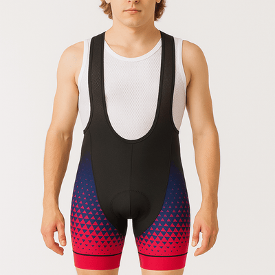 Men's Pink Blue Gradient Cycling Bib Shorts