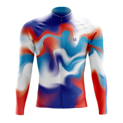 Men's Purple Gradient Long Sleeve Cycling Jersey