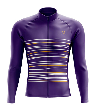 Men's Purple Long Sleeve Cycling Jersey