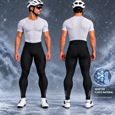Men's Thermal Fleece Padded Cycling Pants with Insulation