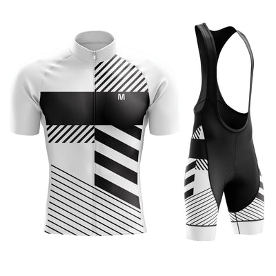 Men's White Black Cycling Jersey or Bib Shorts