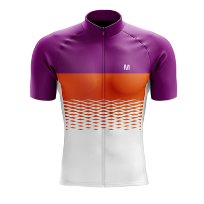Men's White Purple Cycling Jersey