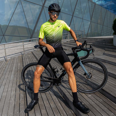 Men's Yellow Gradient Cycling Jersey