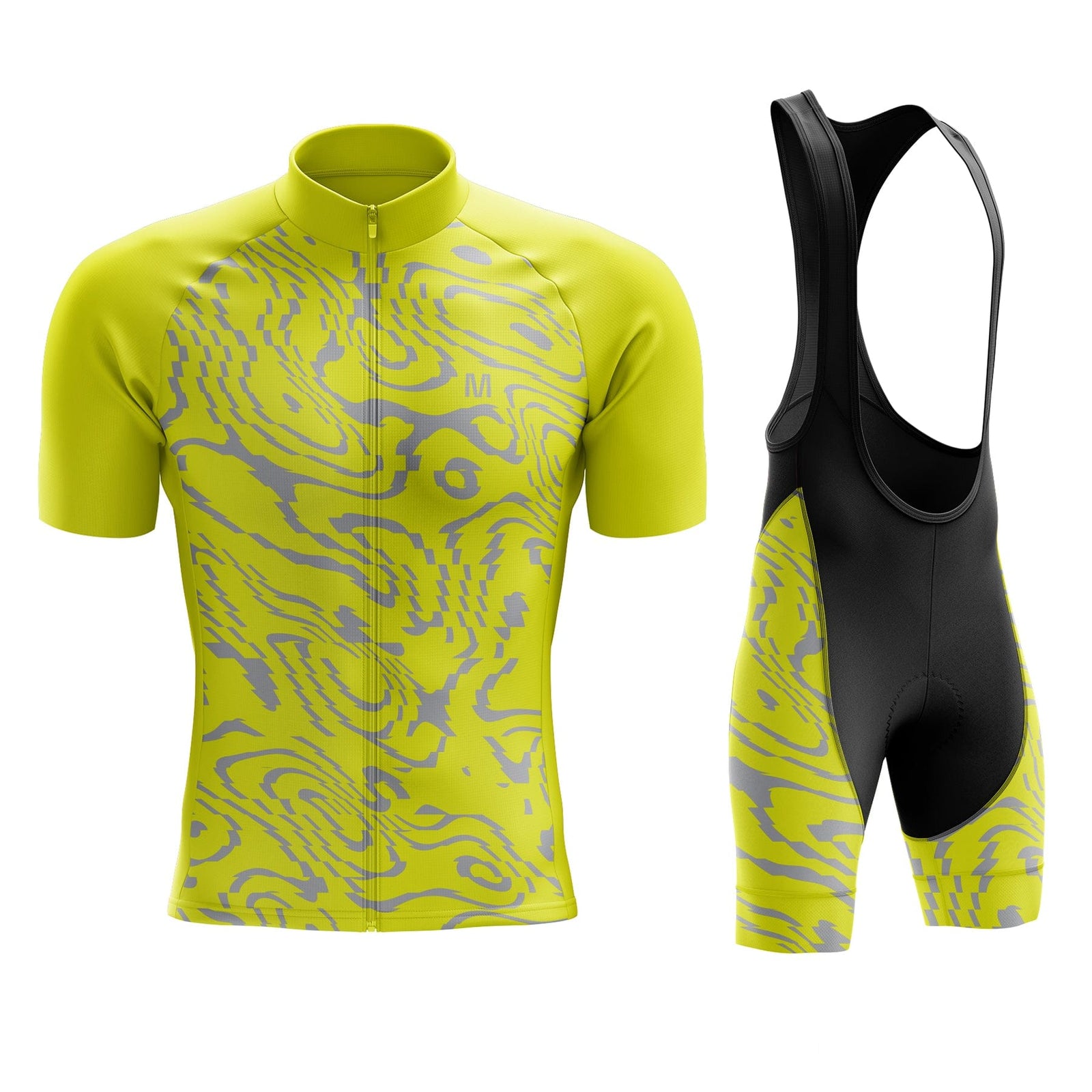 Men's Yellow Pattern Cycling Jersey or Bib Shorts