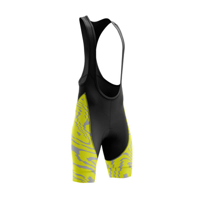 Men's Yellow Pattern Dots Cycling Bib Shorts