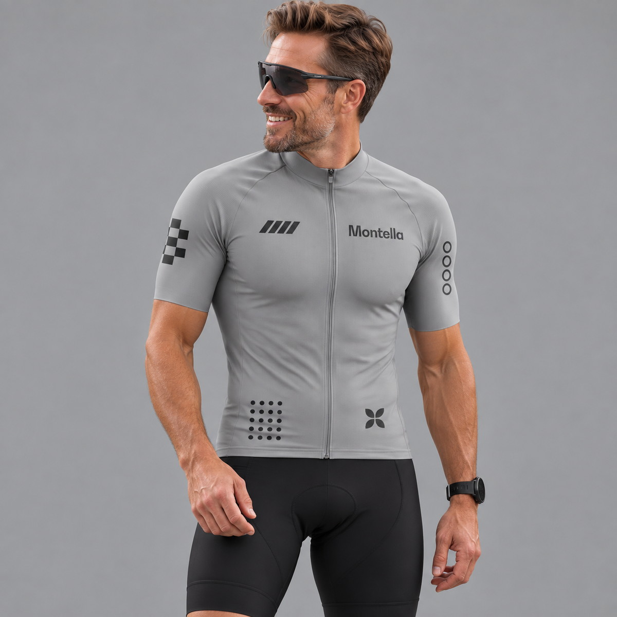 Men's Grey Cycling Jersey