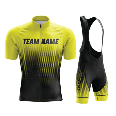 Yellow Custom Team Cycling Jersey and Bib Shorts