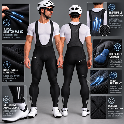 Men’s Pro Padded Cycling Bib Pants Tights