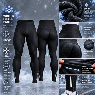 Men's Thermal Fleece Cycling Pants with Padding